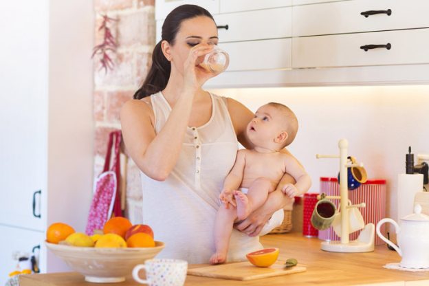 Nutrition from mom is trasfered via breast milk to the child