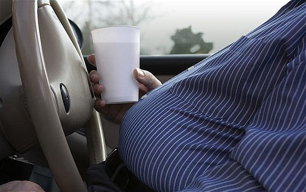 Obese people who drive rather than cycle or walk are putting their life in danger